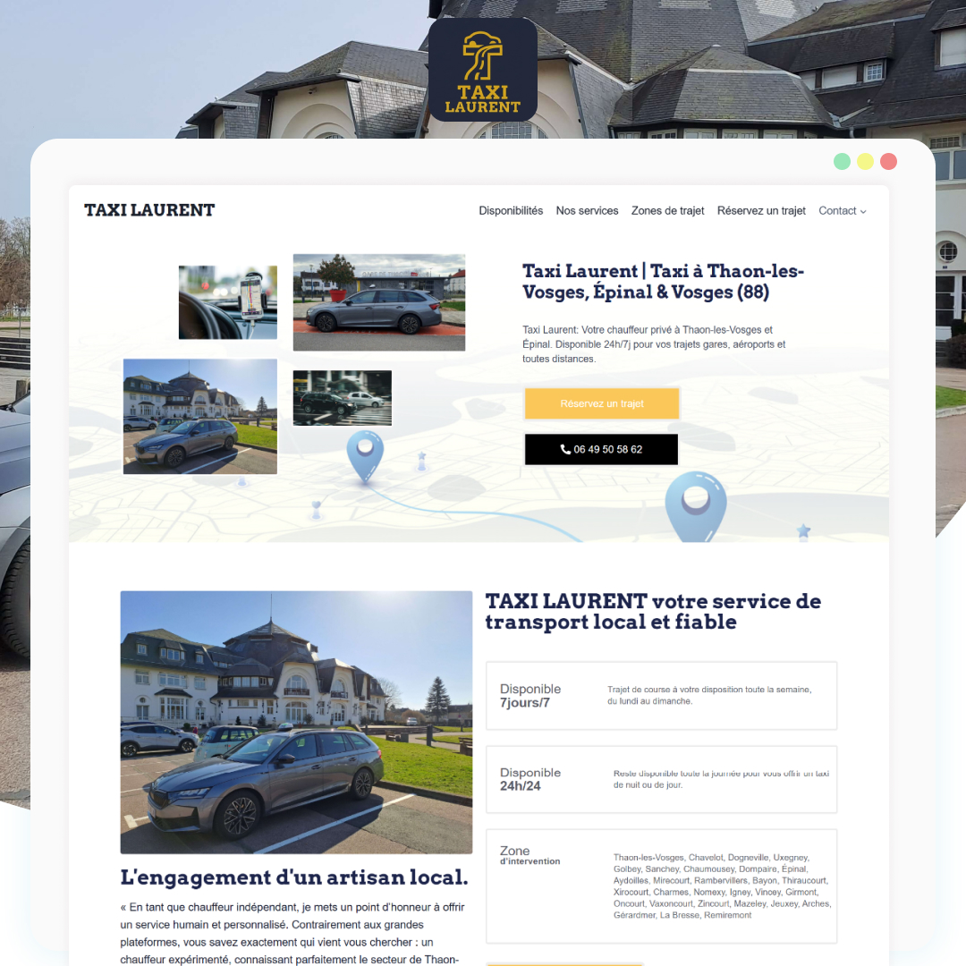 Création de site vitrine pour une société de taxi